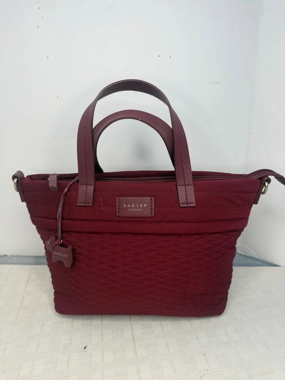 RADLEY LONDON Quilted Tote in Deep Burgundy